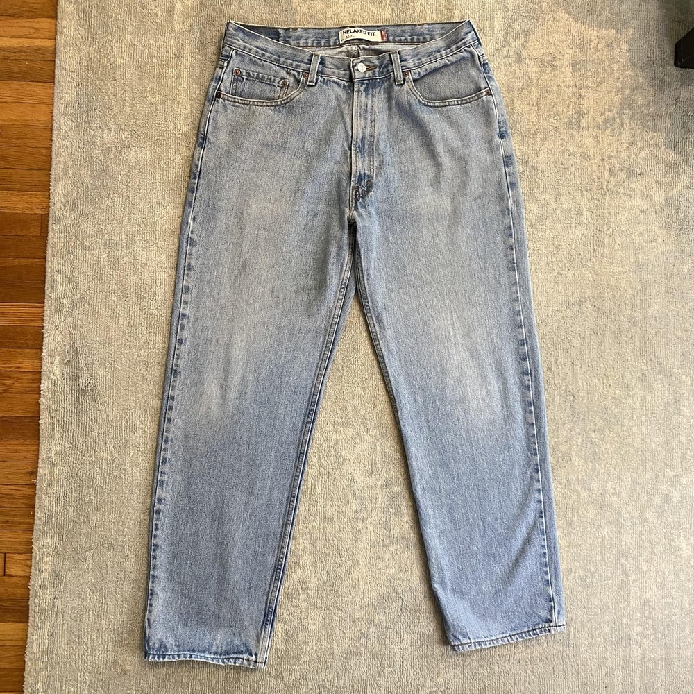 Vintage Levis 550 Jeans Mens 38x32 Light Wash Blue Relaxed Fit Denim Tapered Y2K